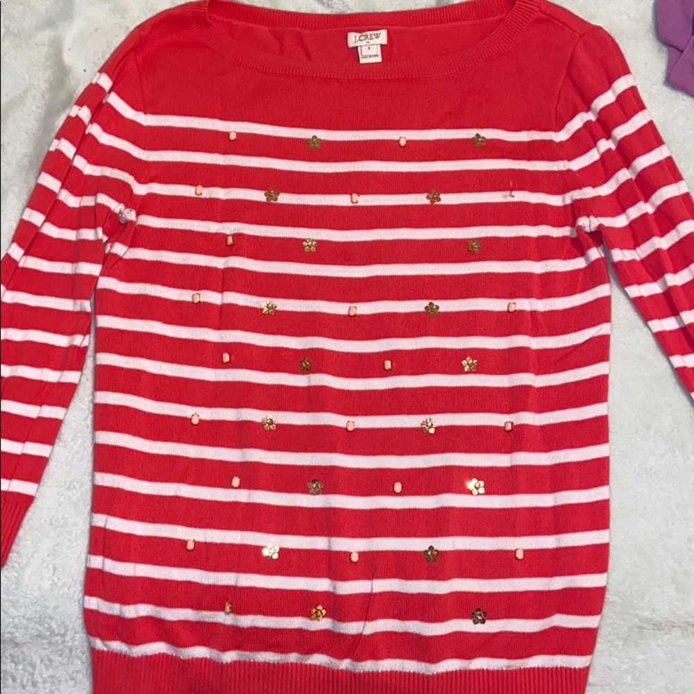Jcrew embroided sweater